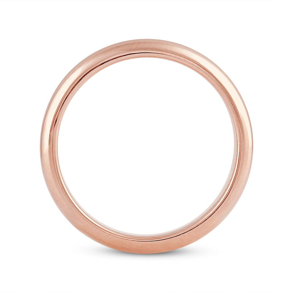 Men's Low Dome Comfort Fit Band with 18KT Rose Gold / 4 Cut Diamond in 14KT Rose Gold / 4 view 2
