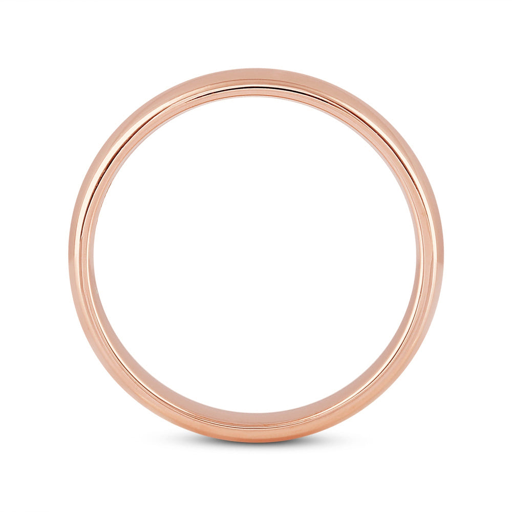 Men's Low Dome Comfort Fit Band with 18KT Rose Gold / 5 Cut Diamond in 14KT Rose Gold / 5 view 2
