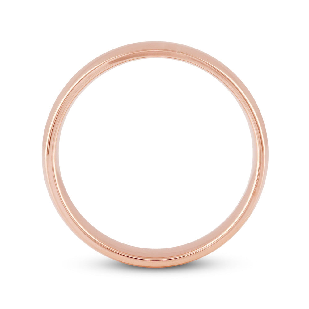 Men's Low Dome Comfort Fit Band with 18KT Rose Gold / 6 Cut Diamond in 14KT Rose Gold / 6 view 2
