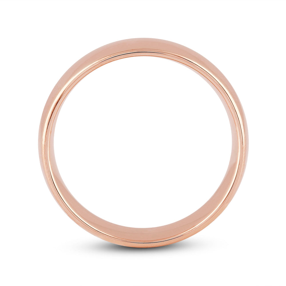 Men's Low Dome Comfort Fit Band with 18KT Rose Gold / 7 Cut Diamond in 14KT Rose Gold / 7 view 2
