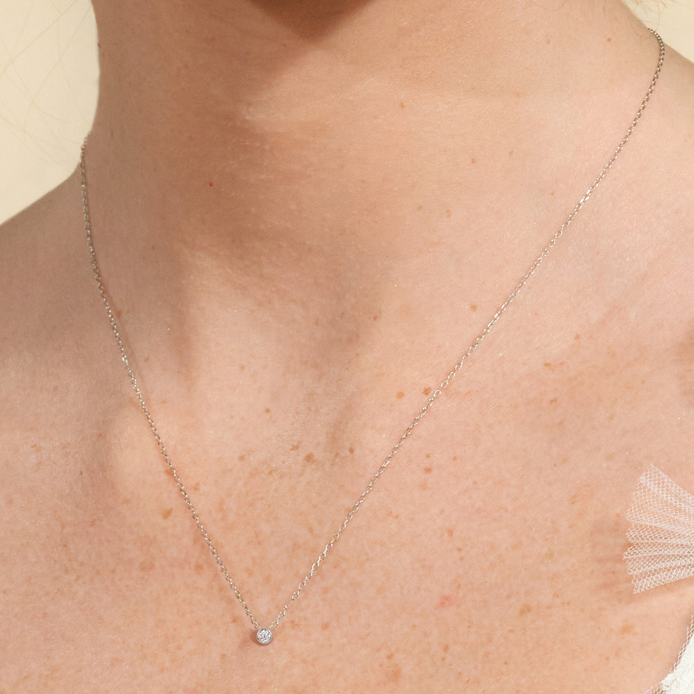 Kite Chamfered Bezel Set Solitaire Necklace with 14KT Yellow Gold / Lab / 1 Cut Diamond in 14KT Yellow Gold / Lab / 1 view 2
