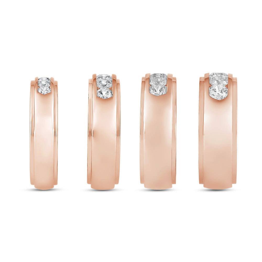 Dome Profile Five Stone Channel Set Band with 14KT Rose Gold / Lab / 1/2 Cut Diamond in 14KT Rose Gold / Lab / 1/2 view 4
