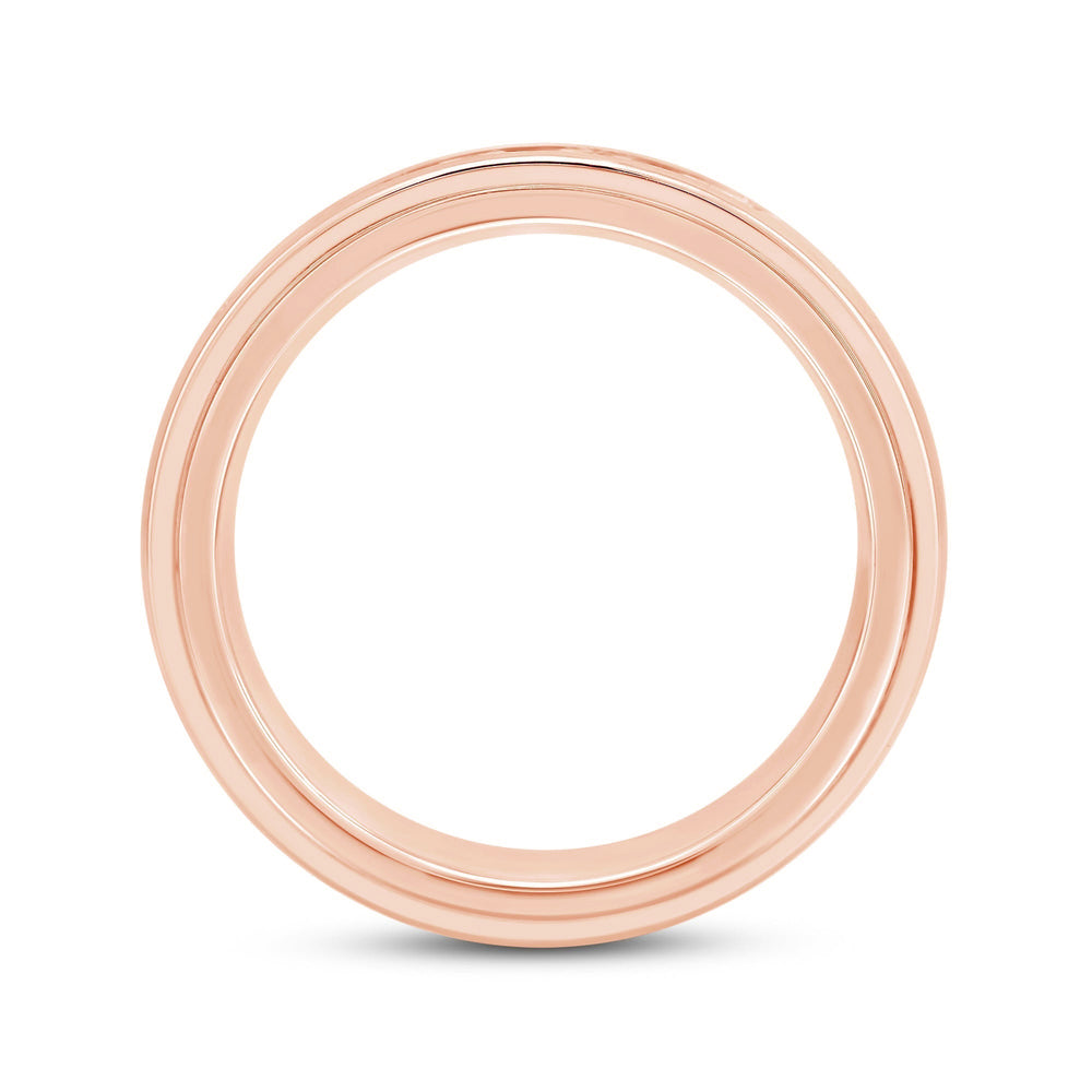 Dome Profile Five Stone Channel Set Band with 14KT Rose Gold / Lab / 1 Cut Diamond in 14KT Rose Gold / Lab / 1 view 2
