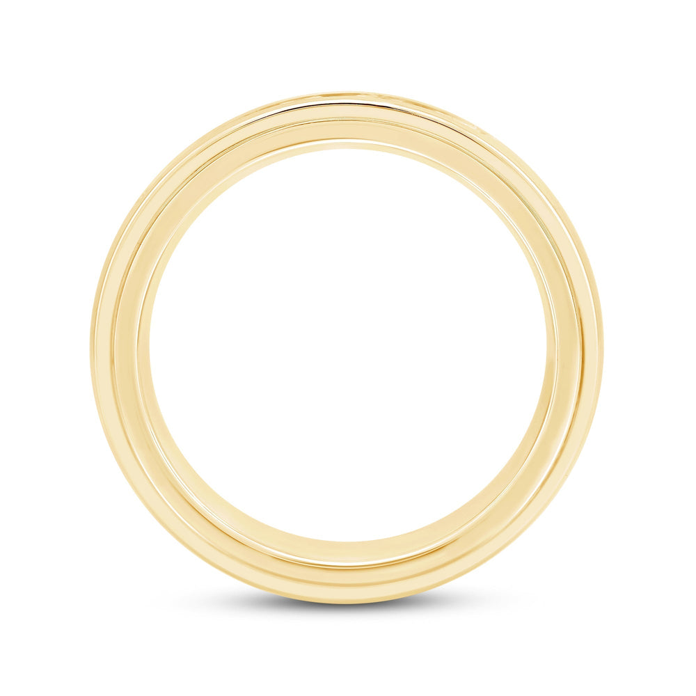 Dome Profile Five Stone Channel Set Band with 14KT Yellow Gold / Lab / 1 Cut Diamond in 14KT Yellow Gold / Lab / 1 view 2

