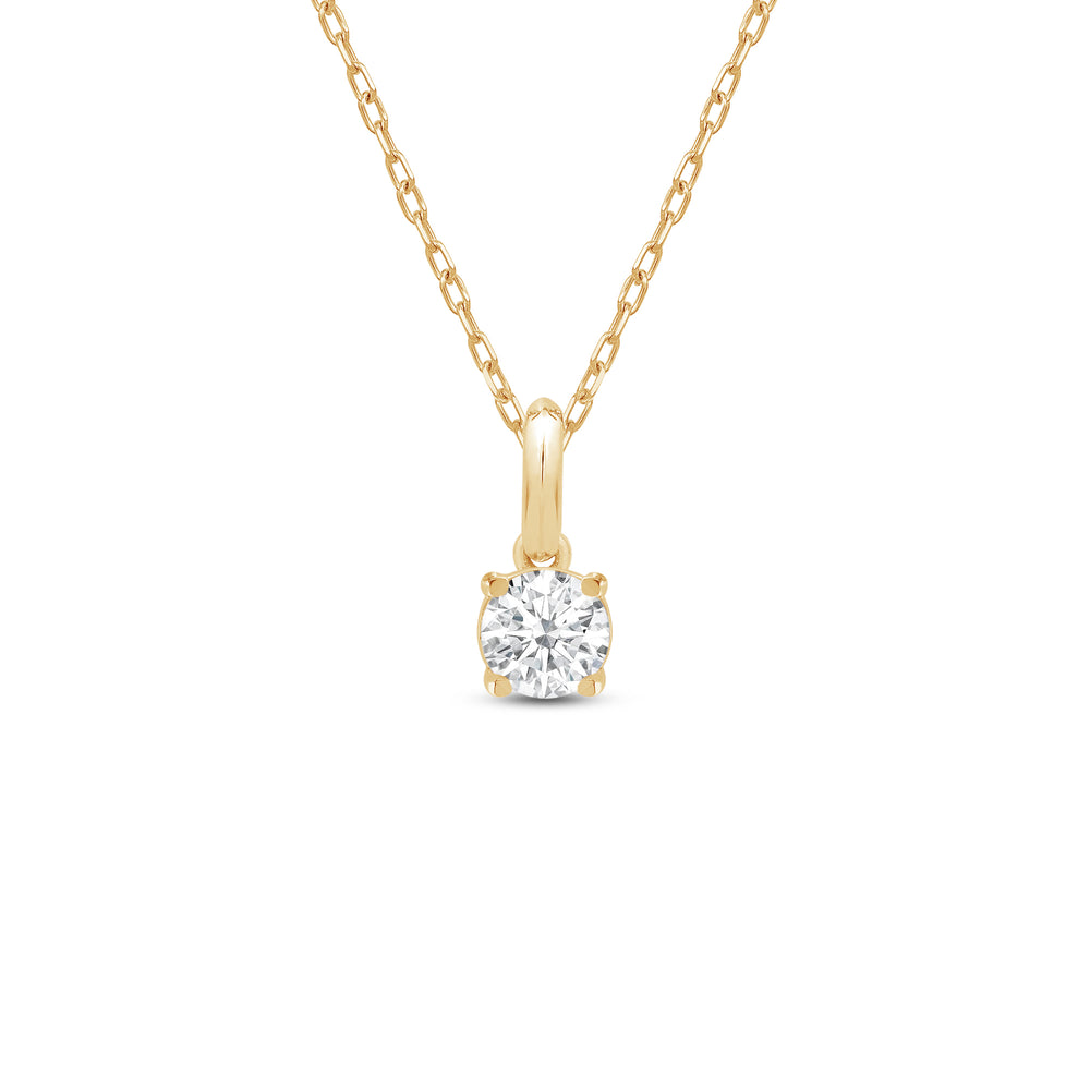 Knife-Edge Bale Round Lab Created Diamond Solitaire Pendant with 14KT Yellow Gold / Lab / 1/2 Cut Diamond in 14KT Yellow Gold / Lab / 1/2 view 1
