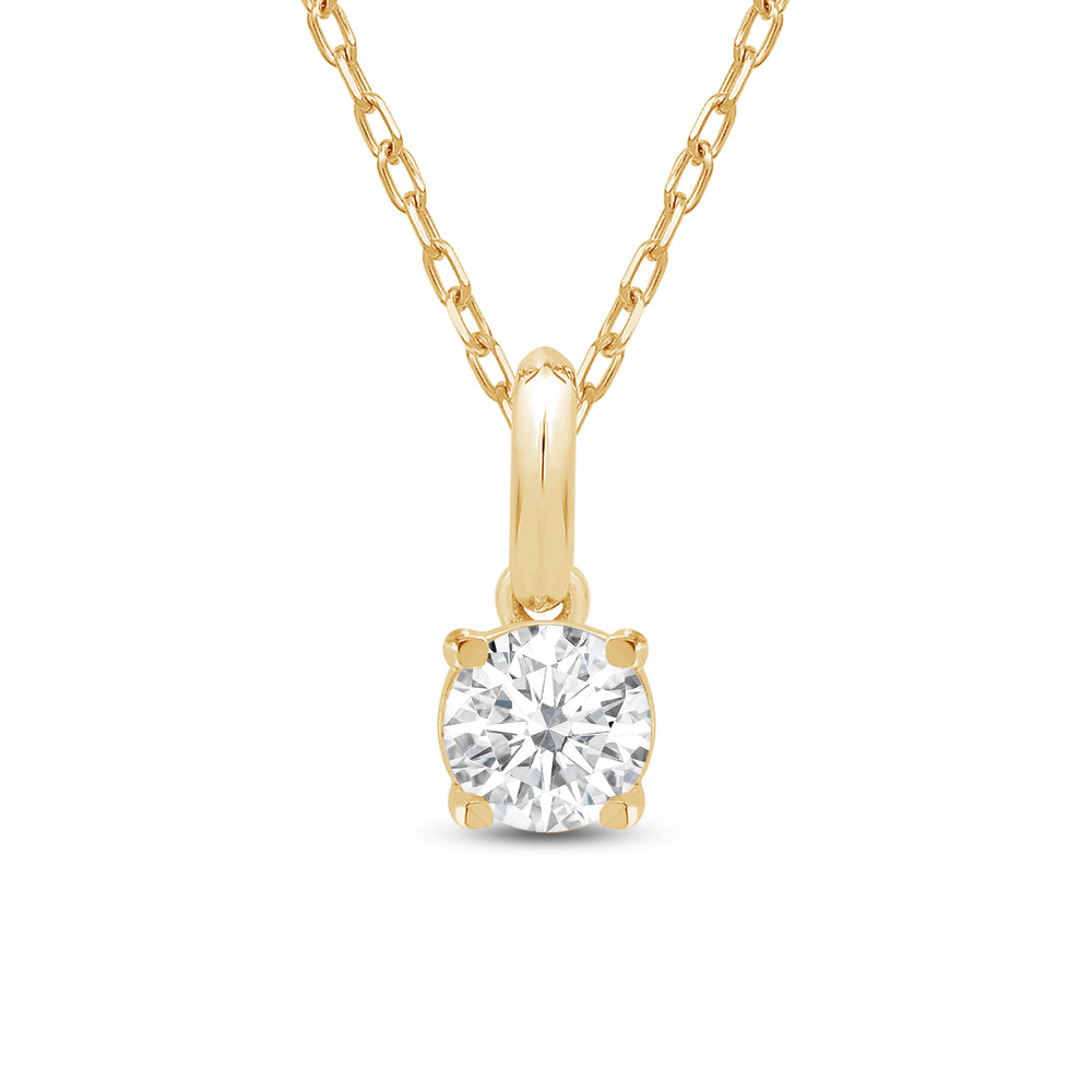 Knife-Edge Bale Round Lab Created Diamond Solitaire Pendant with 14KT Yellow Gold / Lab / 1/2 Cut Diamond in 14KT Yellow Gold / Lab / 1/2 view 4
