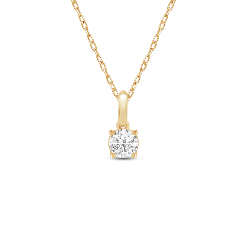 Knife-Edge Bale Round Lab Created Diamond Solitaire Pendant