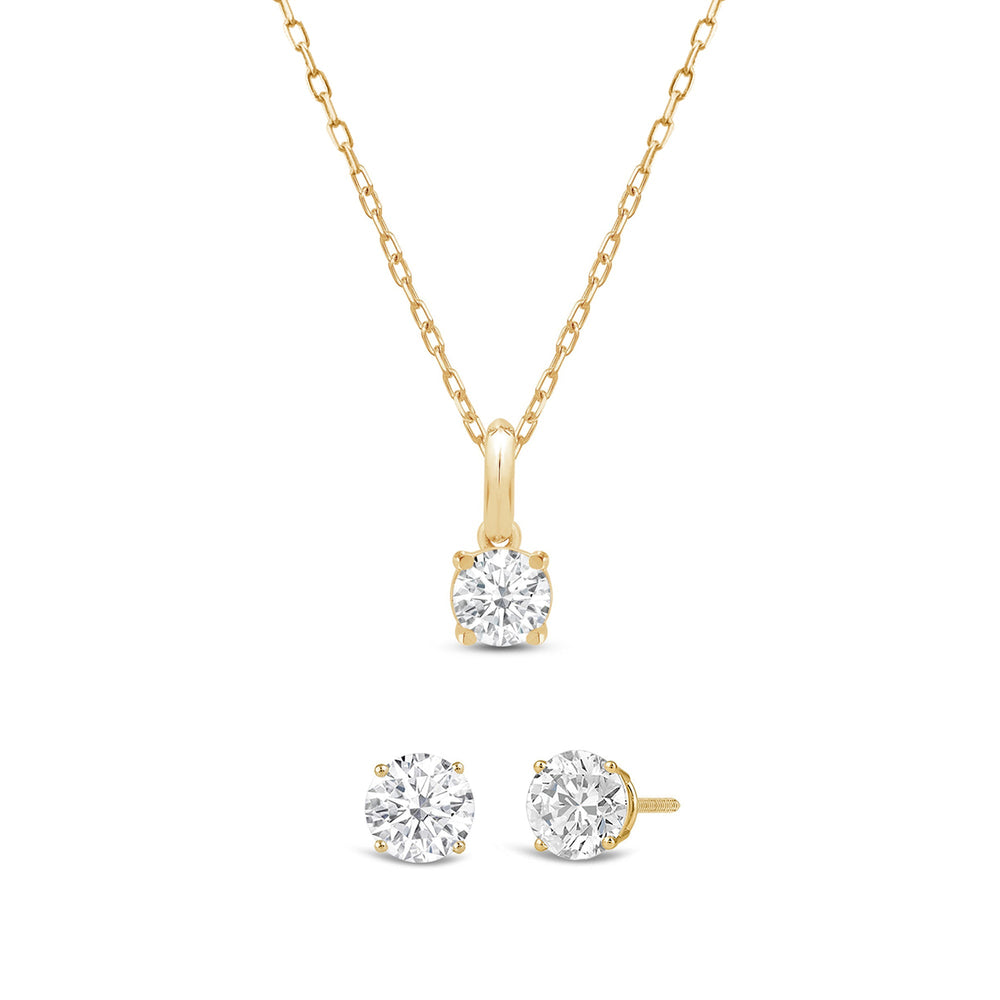 The Classic Set with 1 Cut Diamond in 14KT Yellow Gold view 1
