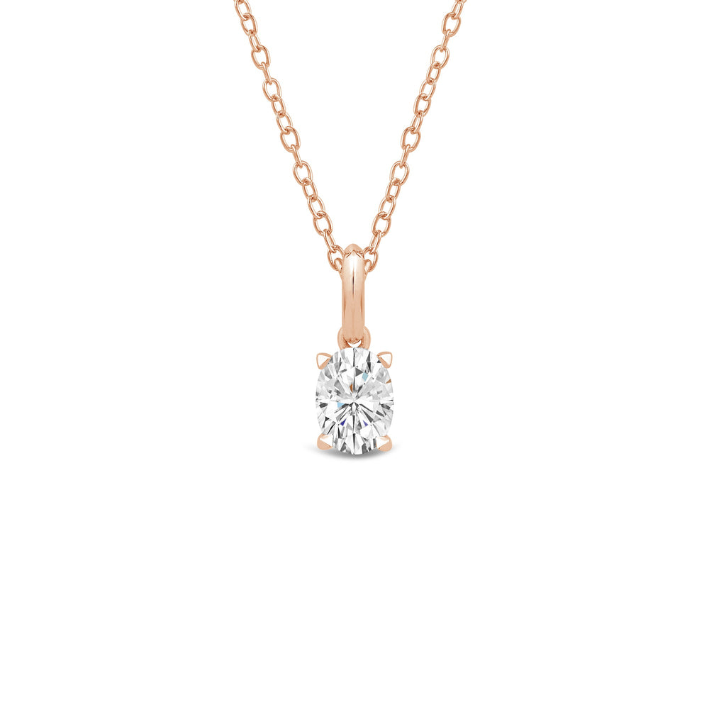 The Drop Oval Set with 2 1/2 Cut Diamond in 14KT Rose Gold view 3
