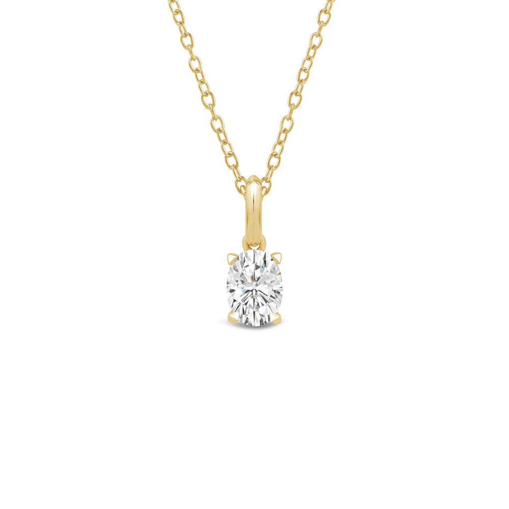 The Drop Oval Set with 2 1/2 Cut Diamond in 14KT Yellow Gold view 3
