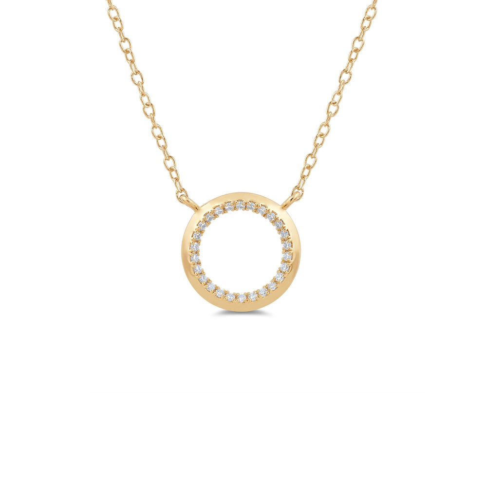 The Circle Set with 1/4 Cut Diamond in 14KT Yellow Gold view 3
