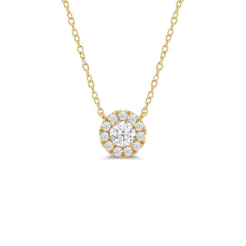 Halo Round Lab Created Diamond Necklace