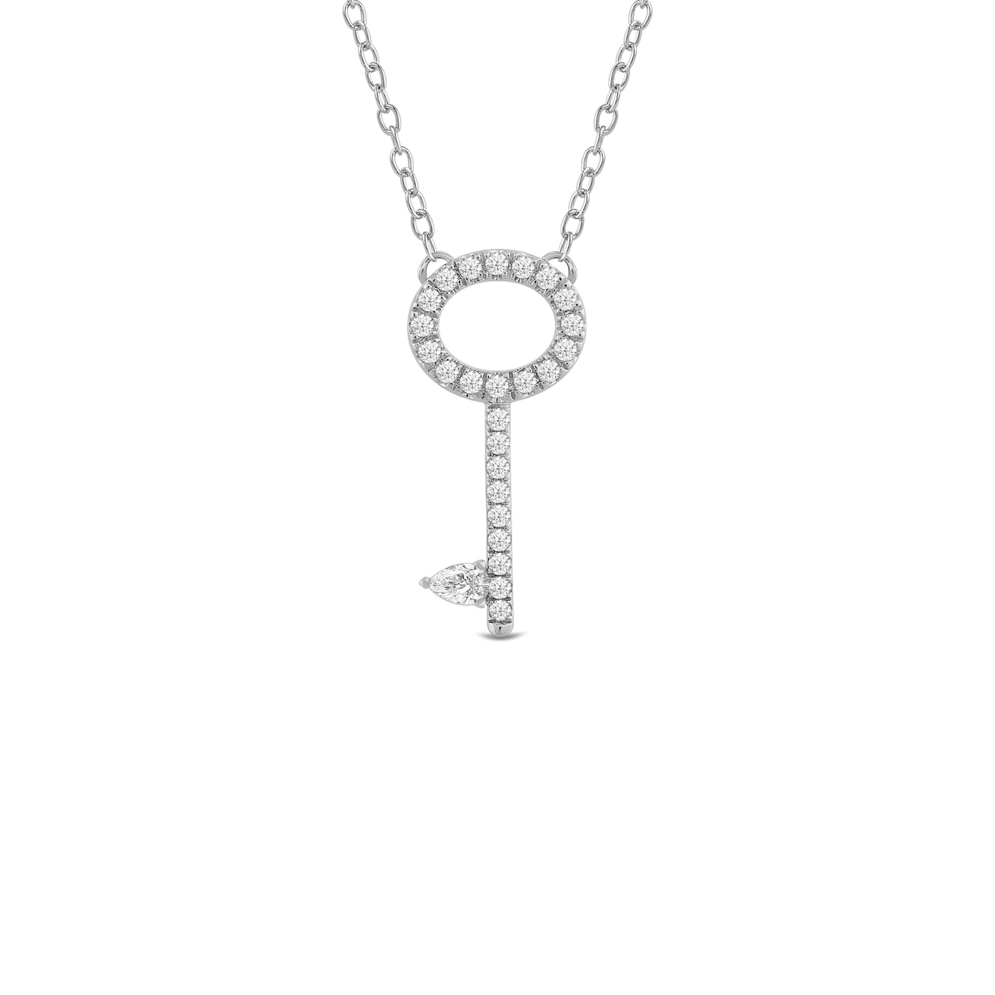Classic Lab Created Diamond Key Necklace
