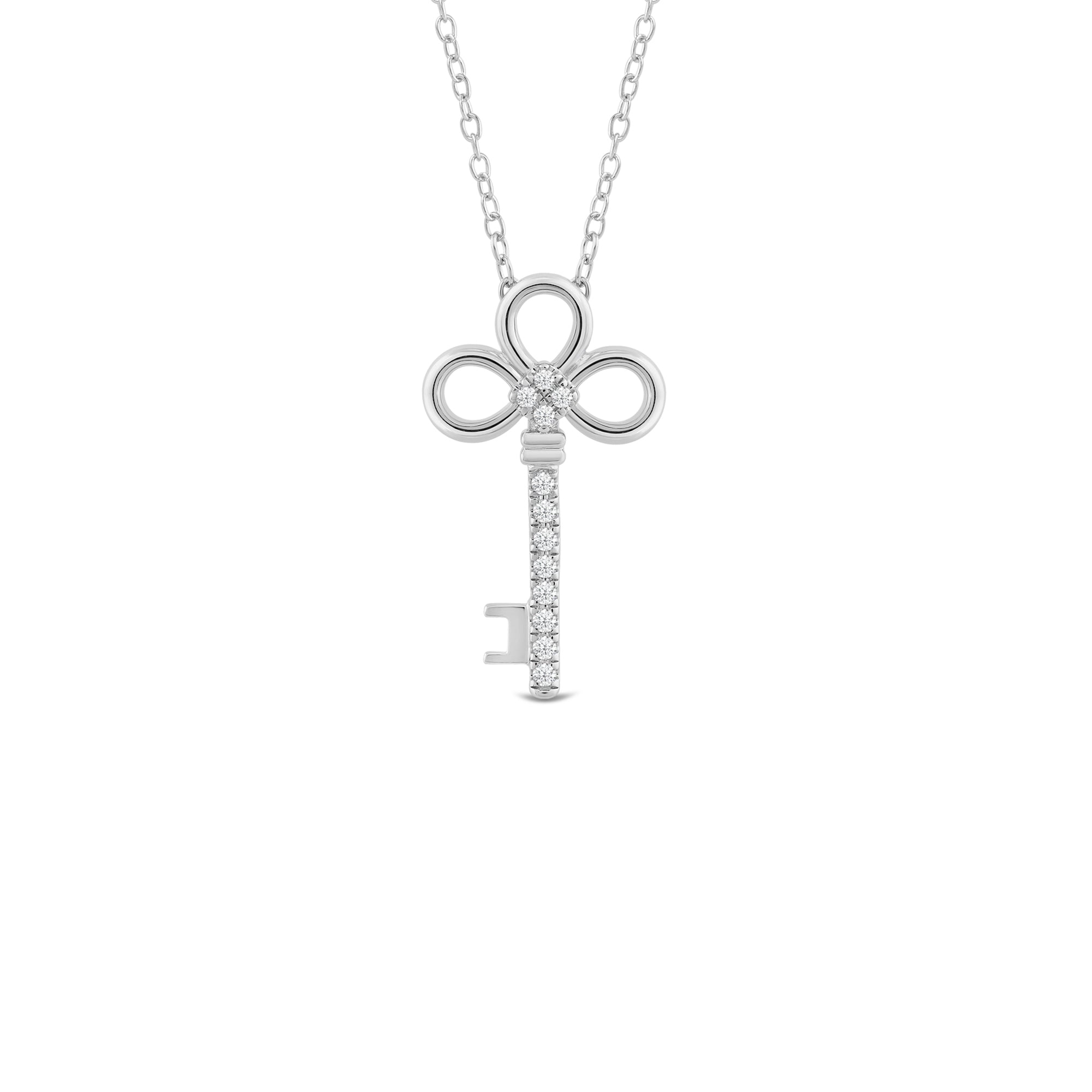Vintage Lab Created Diamond Key Necklace