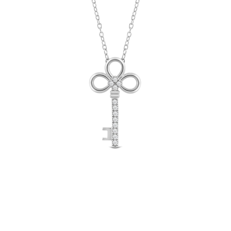 Vintage Lab Created Diamond Key Necklace