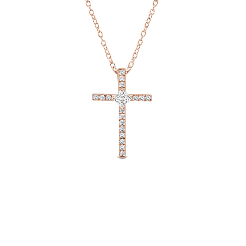 Kite Set Princess Lab Created Diamond Cross Pendant