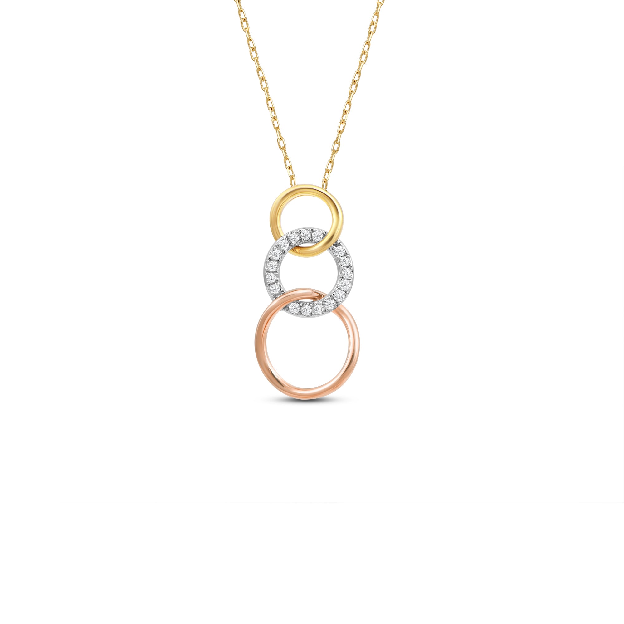 Linked Circle Diamond Pendant