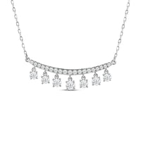 Dangling Stones Curved Bar Necklace