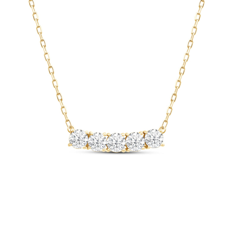 Dainty Five Stone Diamond Necklace