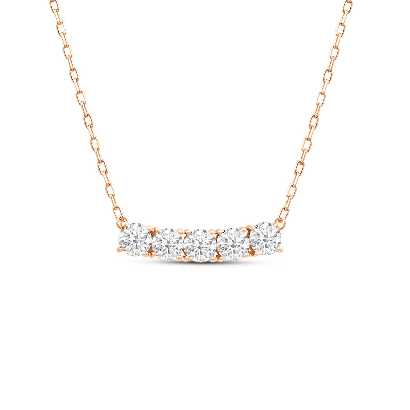 Dainty Five Stone Diamond Necklace