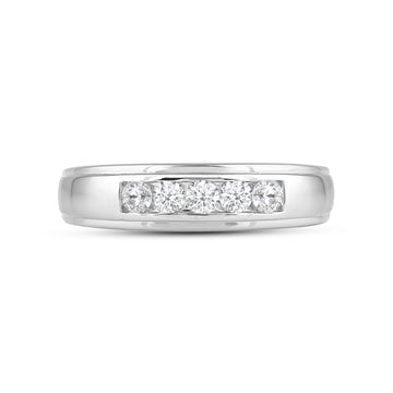 Two-Tone Channel Set 5 Stone Diamond Ring