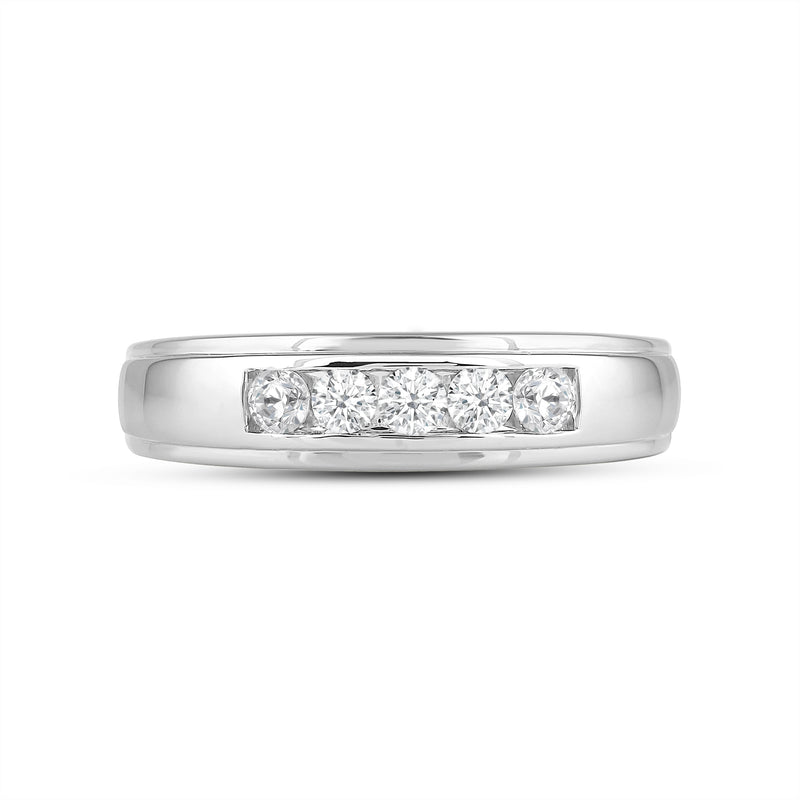 Two-Tone Channel Set 5 Stone Diamond Ring