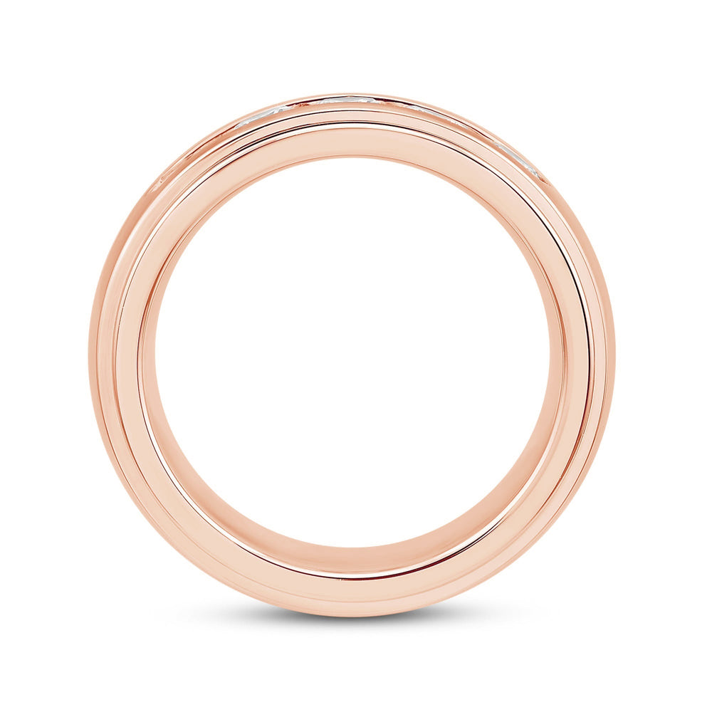 Dome Profile Five Stone Channel Set Band with 14KT Rose Gold / Lab / 1 1/2 Cut Diamond in 14KT Rose Gold / Lab / 1 1/2 view 2
