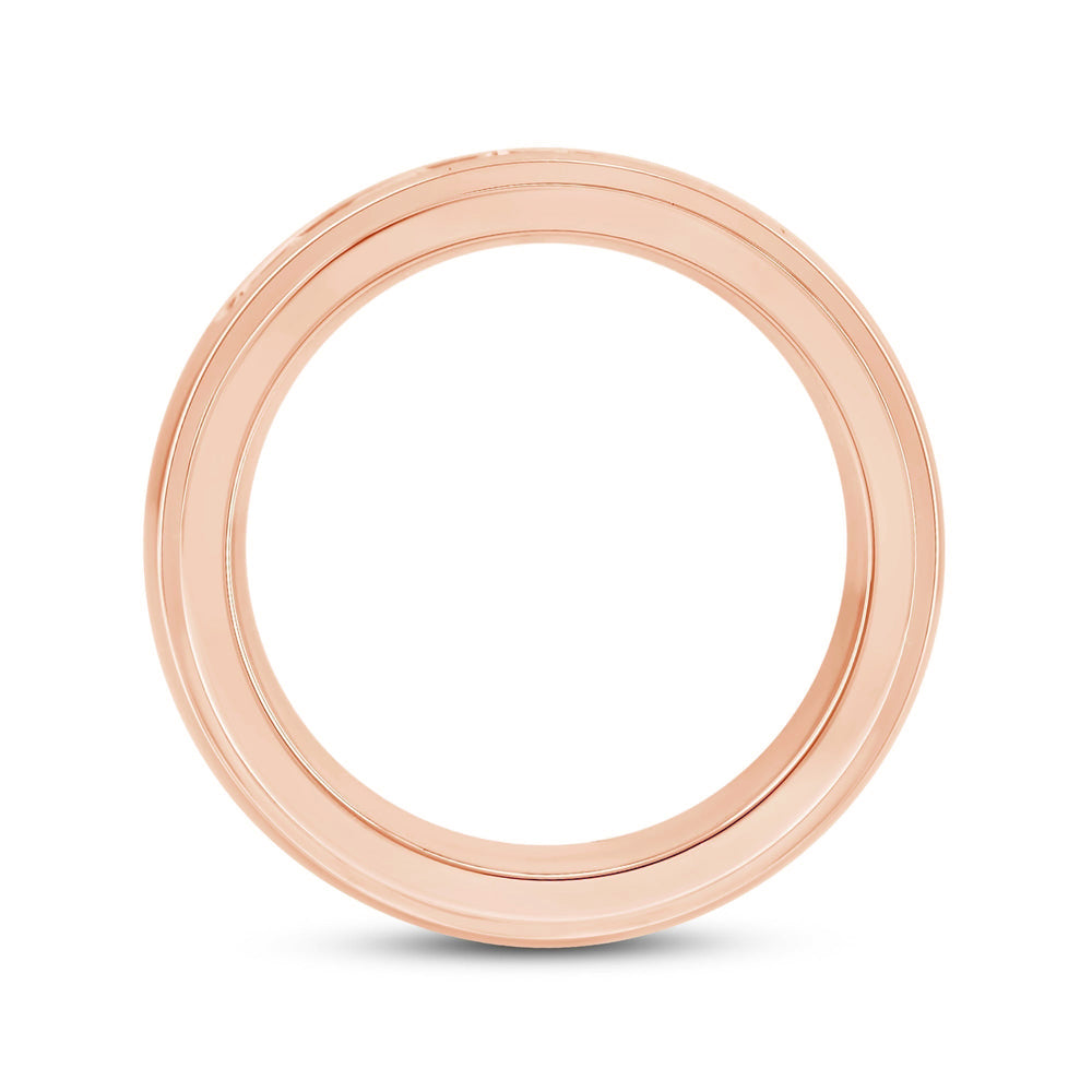 Dome Profile Five Stone Channel Set Band with 14KT Rose Gold / Lab / 2 Cut Diamond in 14KT Rose Gold / Lab / 2 view 2
