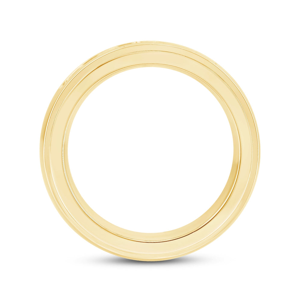 Dome Profile Five Stone Channel Set Band with 14KT Yellow Gold / Lab / 2 Cut Diamond in 14KT Yellow Gold / Lab / 2 view 2
