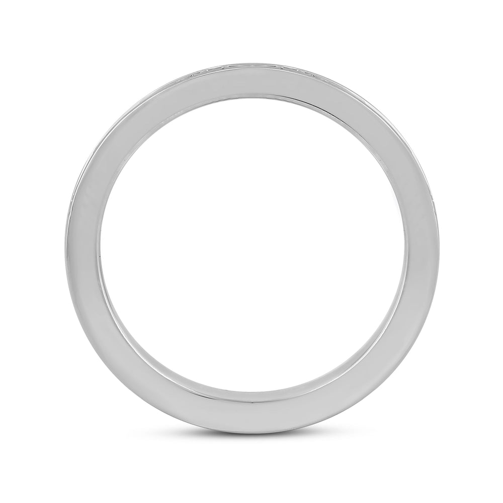 Channel Set Classic Men's Band with 14KT White Gold / Lab / 1 Cut Diamond in 14KT White Gold / Lab / 1 view 2
