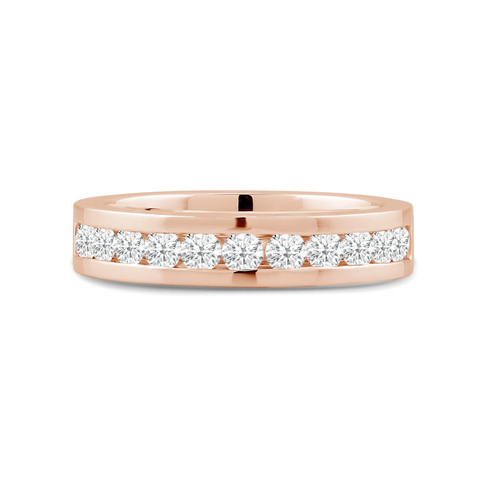 Channel Set Classic Men's Band with 14KT Rose Gold / Lab / 1 Cut Diamond in 14KT Rose Gold / Lab / 1 view 1
