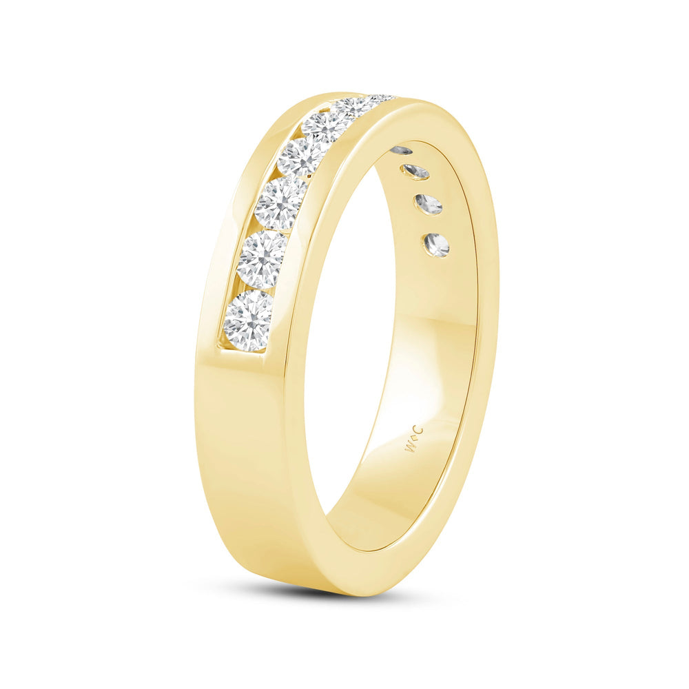 Channel Set Classic Men's Band with 14KT Yellow Gold / Lab / 1 Cut Diamond in 14KT Yellow Gold / Lab / 1 view 4
