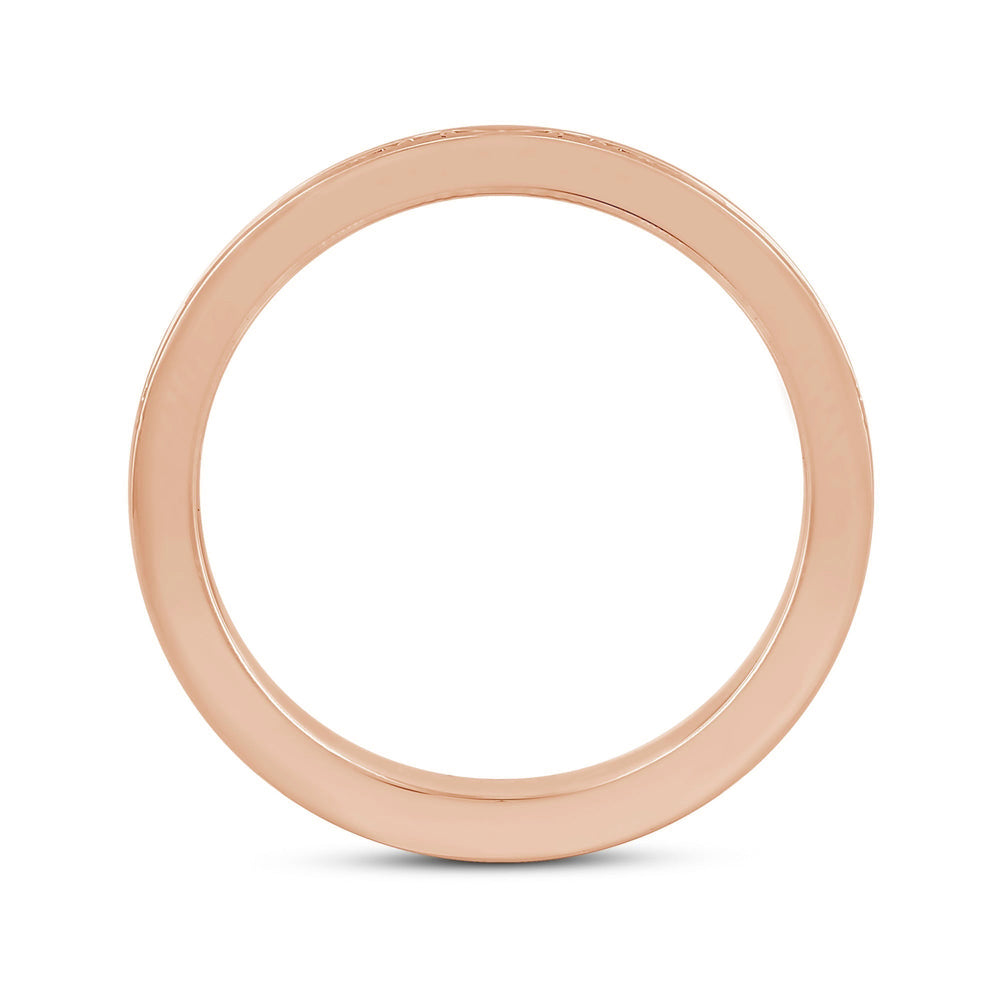 Channel Set Classic Men's Band with 14KT Rose Gold / Lab / 1 Cut Diamond in 14KT Rose Gold / Lab / 1 view 2
