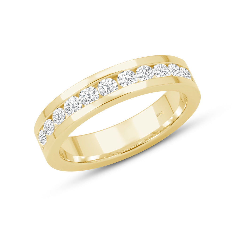 Channel Set Classic Men's Band with 14KT Yellow Gold / Lab / 1 Cut Diamond in 14KT Yellow Gold / Lab / 1 view 3
