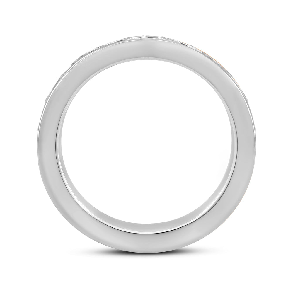 Channel Set Classic Men's Band with 14KT White Gold / Lab / 2 Cut Diamond in 14KT White Gold / Lab / 2 view 2
