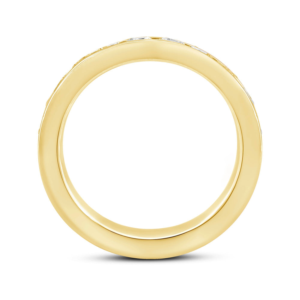 Channel Set Classic Men's Band with 14KT Yellow Gold / Lab / 2 Cut Diamond in 14KT Yellow Gold / Lab / 2 view 2
