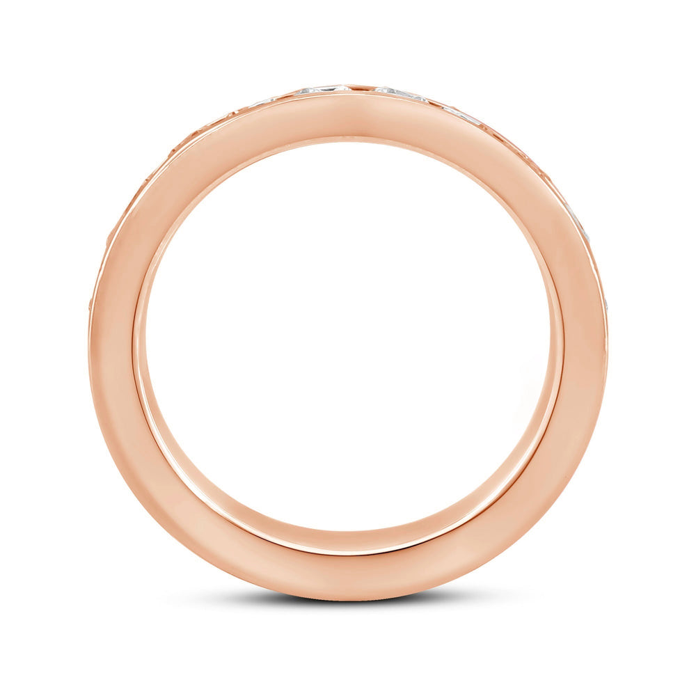 Channel Set Classic Men's Band with 14KT Rose Gold / Lab / 2 Cut Diamond in 14KT Rose Gold / Lab / 2 view 2
