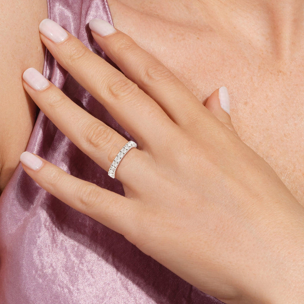 Classic Shared Prong Diamond Eternity Ring (F/G SI+) with 18KT Rose Gold / Lab / 2 1/5 Cut Diamond in 14KT Rose Gold / Lab / 2 1/5 view 5
