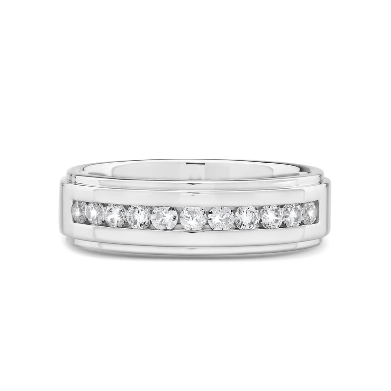 Channel Set Stepped Edge Classic Men's Band