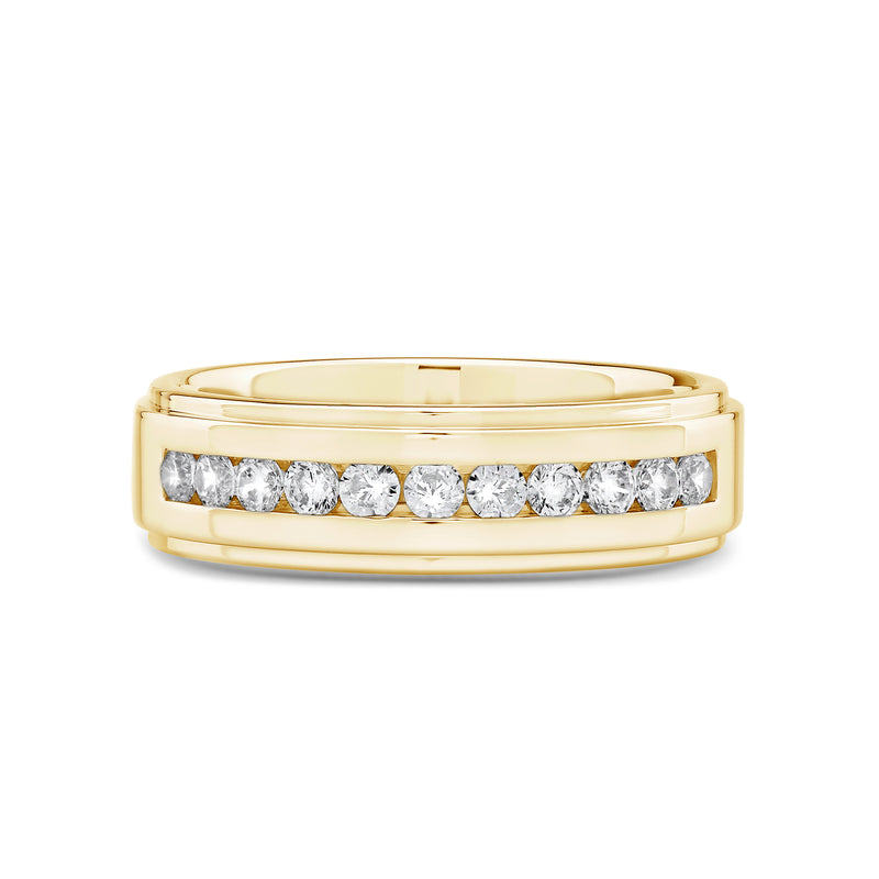Channel Set Stepped Edge Classic Men's Band