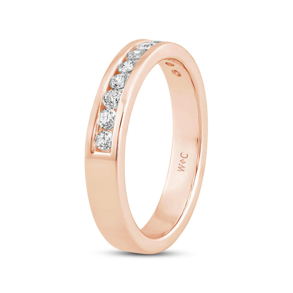 Channel Set Classic Men's Band with 14KT Rose Gold / Lab / 1/2 Cut Diamond in 14KT Rose Gold / Lab / 1/2 view 4
