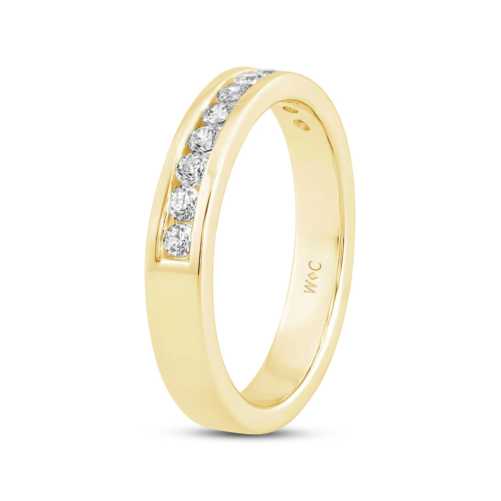 Channel Set Classic Men's Band with 14KT Yellow Gold / Lab / 1/2 Cut Diamond in 14KT Yellow Gold / Lab / 1/2 view 4
