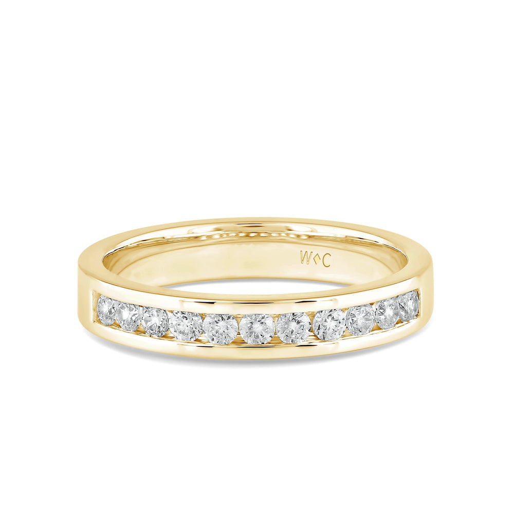 Channel Set Classic Men's Band with 14KT Yellow Gold / Lab / 1/2 Cut Diamond in 14KT Yellow Gold / Lab / 1/2 view 1
