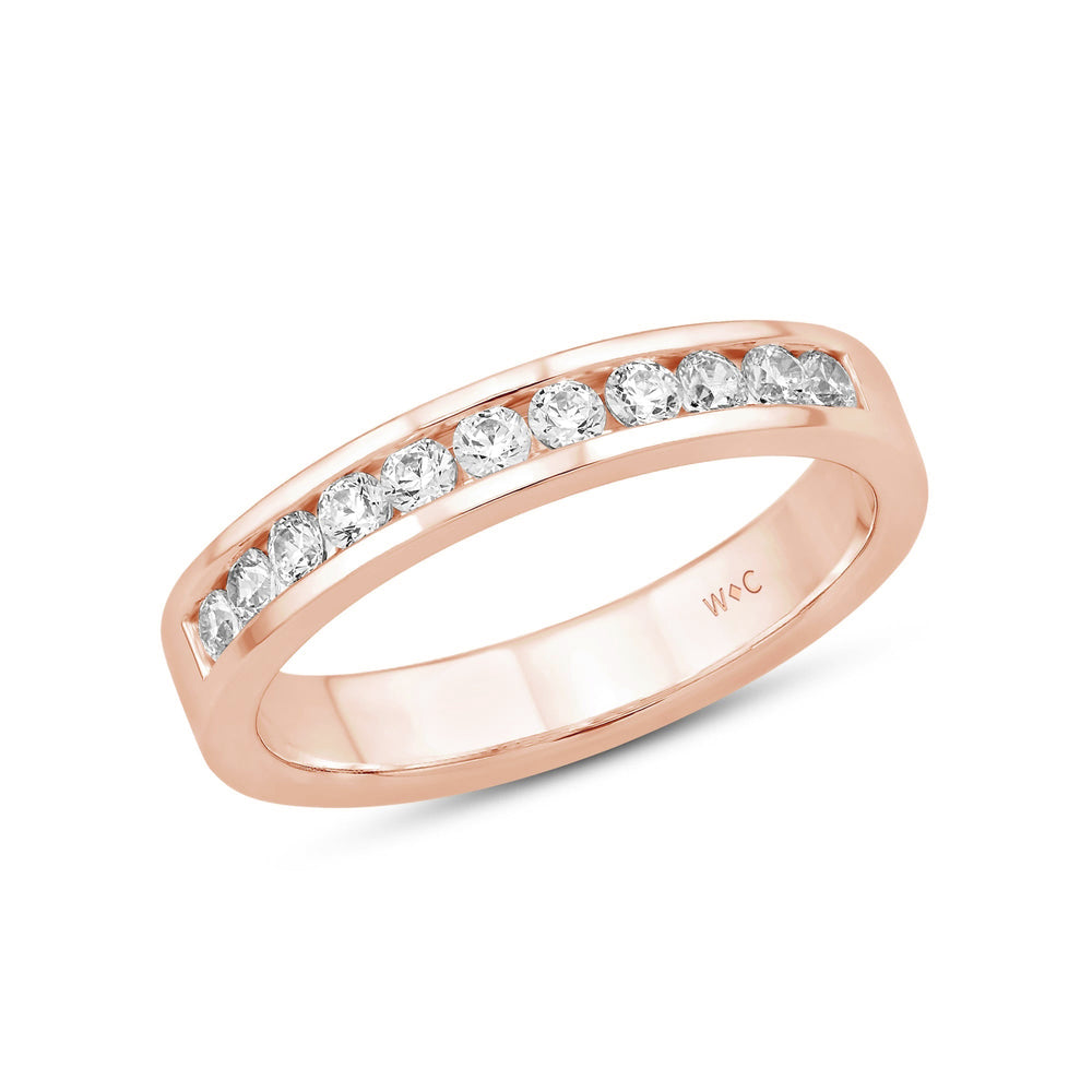 Channel Set Classic Men's Band with 14KT Rose Gold / Lab / 1/2 Cut Diamond in 14KT Rose Gold / Lab / 1/2 view 3
