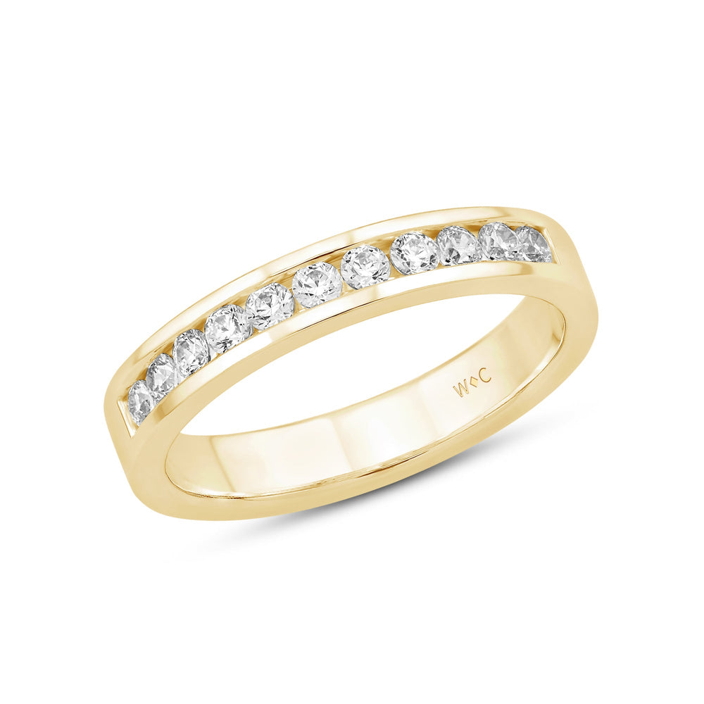 Channel Set Classic Men's Band with 14KT Yellow Gold / Lab / 1/2 Cut Diamond in 14KT Yellow Gold / Lab / 1/2 view 3

