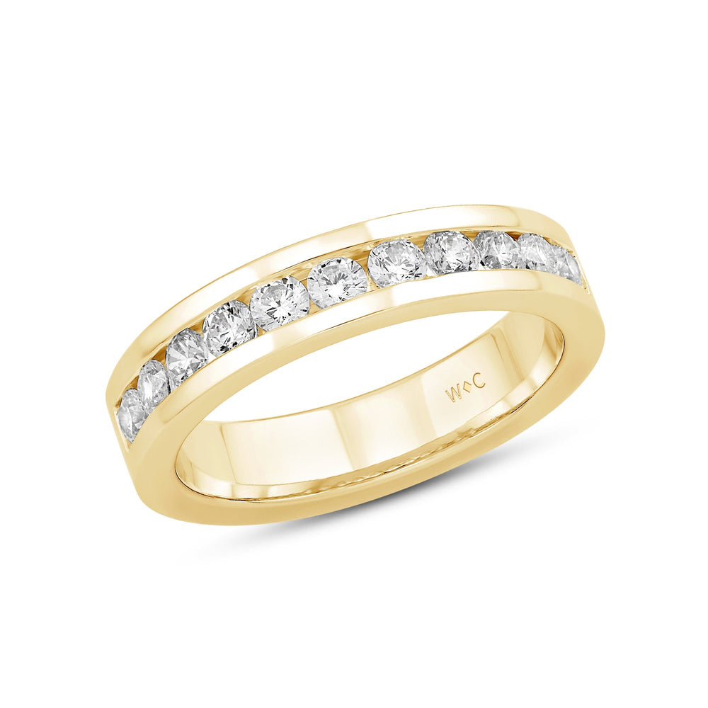 Channel Set Classic Men's Band with 14KT Yellow Gold / Lab / 1 1/2 Cut Diamond in 14KT Yellow Gold / Lab / 1 1/2 view 3
