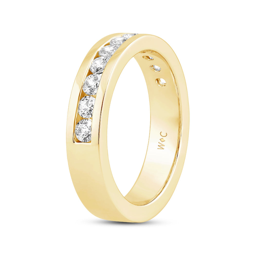 Channel Set Classic Men's Band with 14KT Yellow Gold / Lab / 1 1/2 Cut Diamond in 14KT Yellow Gold / Lab / 1 1/2 view 4
