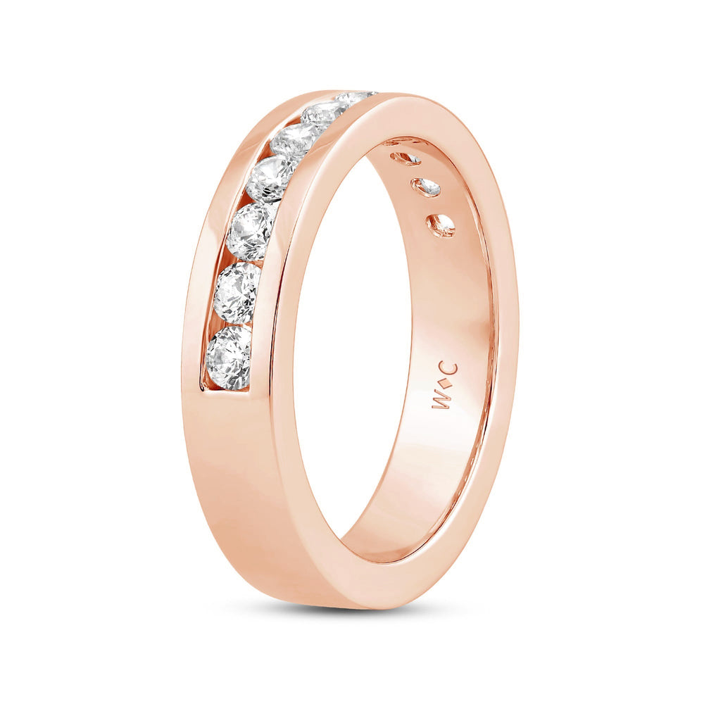 Channel Set Classic Men's Band with 14KT Rose Gold / Lab / 1 1/2 Cut Diamond in 14KT Rose Gold / Lab / 1 1/2 view 4
