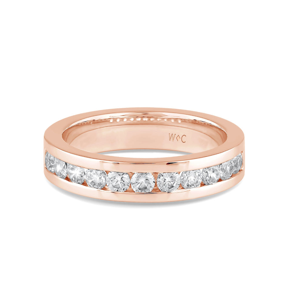 Channel Set Classic Men's Band with 14KT Rose Gold / Lab / 1 1/2 Cut Diamond in 14KT Rose Gold / Lab / 1 1/2 view 1
