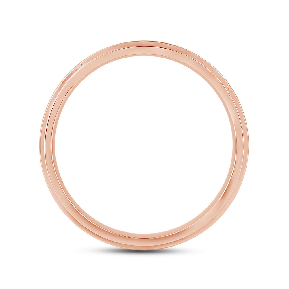 Three Step Men's Band with 14KT Rose Gold / Lab / 1/4 Cut Diamond in 14KT Rose Gold / Lab / 1/4 view 2

